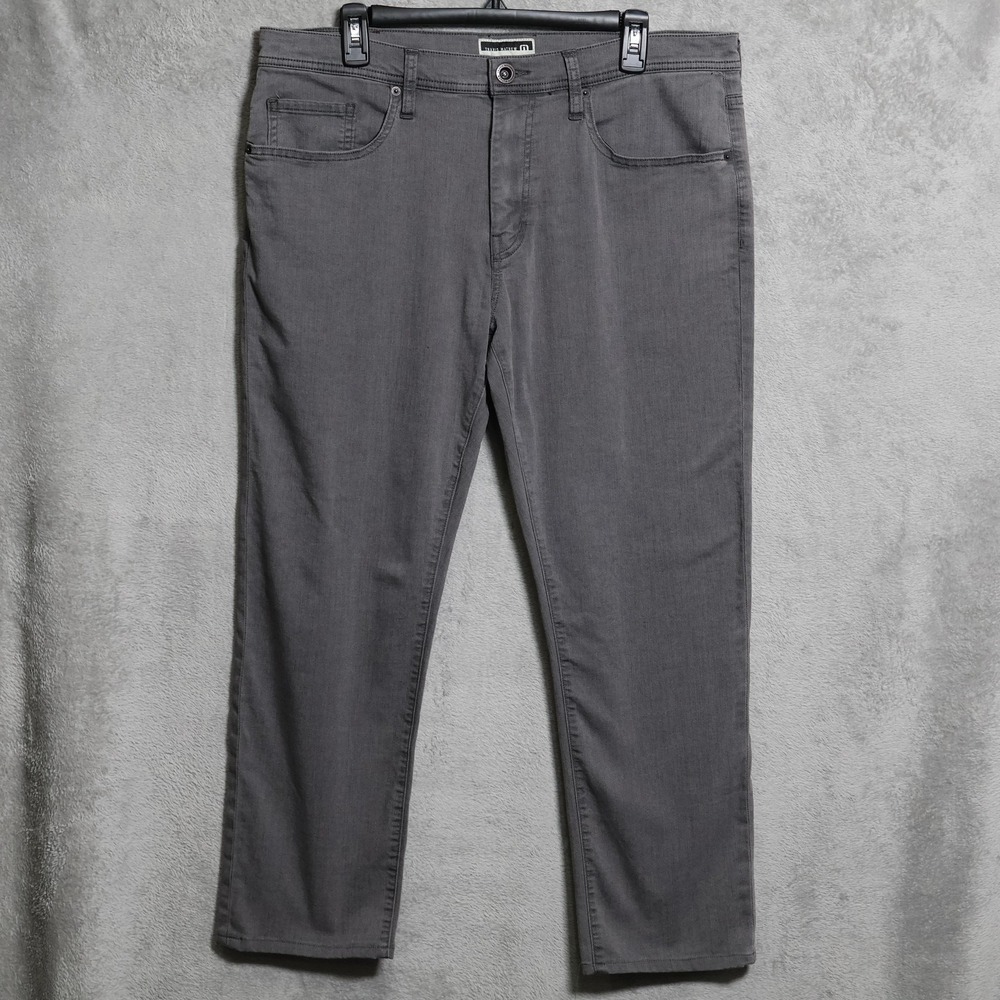 Travis Mathew Jeans Men 36x27.5 Gray Pants Stretch Casual Lightweight Preppy